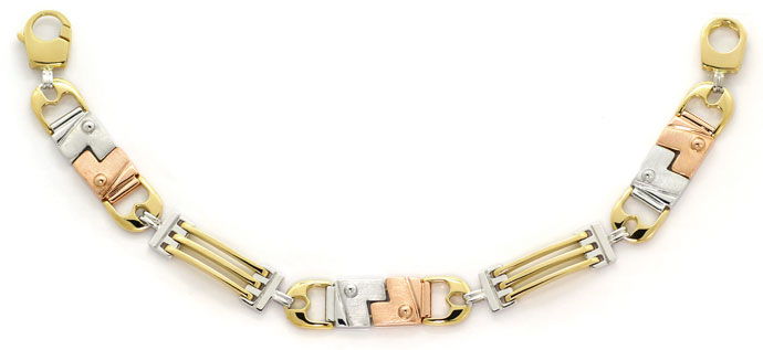 Foto 1 - Designer-Armband Lang in Dreifarbigem Gold Tricolor 18K, K2674