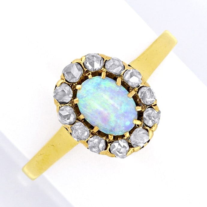 Foto 2 - Antiker Opal-Diamanten-Ring in 14K Gelbgold, R1210