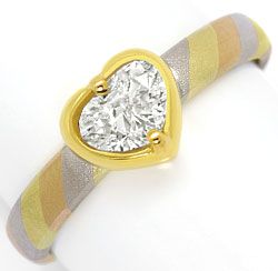 Foto 1 - Designer-Gold-Ring 0,80ct Tropfen Diamant in Herz Zarge, R5484