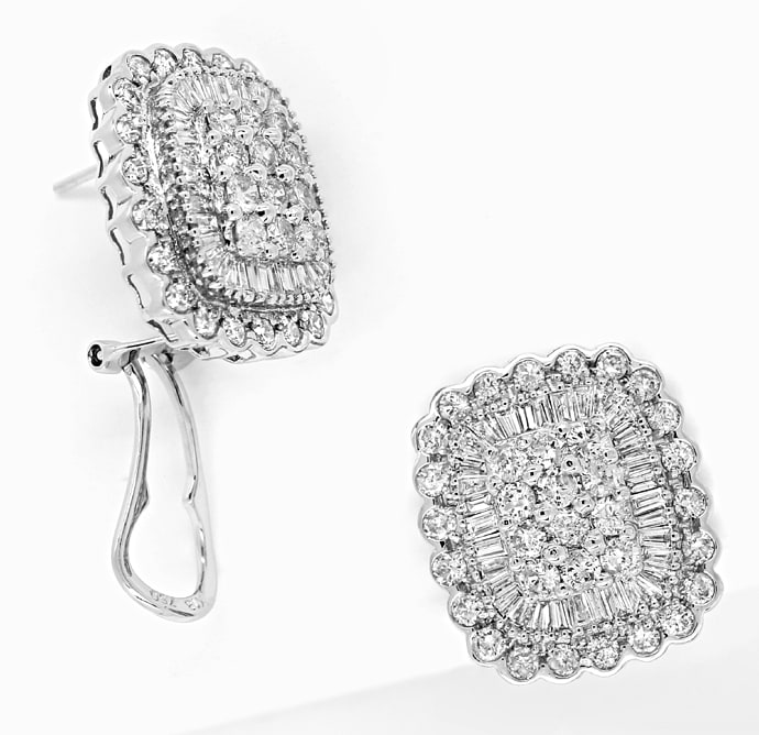 Foto 1 - Diamantohrringe mit 4ct Brillanten und Trapez Diamanten, S1323