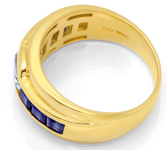 Foto 3 - Gold-Ring 18K Top Aquamarin, 1A Safire / Saphire, S6714